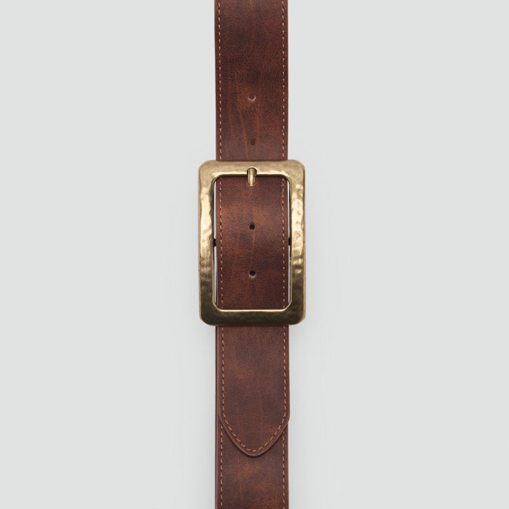 Square buckle belt - Brass - Picture 4 of 5
